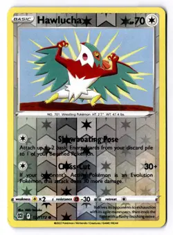 Hawlucha 127/172 Reverse Holo Common Brilliant Stars Pokemon LP - Image 1