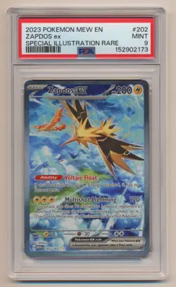 PSA 9 Pokemon 151 MEW EN Special Illustration Rare Zapdos EX 202/165 MINT! - Image 1