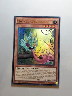 Yugioh Masked Chameleon MP14 EN091 Ultra Rare 1st ED - Image 1