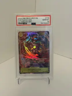 2024 ONE PIECE OP07-500 YEARS IN THE FUTURE ALTERNATE ART PORTGAS D. ACE PSA 10 - Image 1
