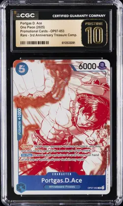 2025 ONE PIECE #OP07-053 PORTGAS D. ACE CGC 10 PRISTINE - Image 1