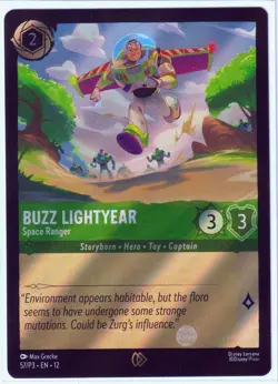 NEW! 2 BUZZ LIGHTYEAR- Space Ranger Foil 57/P3 DISNEY LORCANA AMC Movie Promo-NM - Image 3