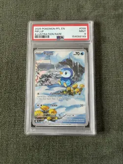 Pokemon Card PSA 9 Piplup 098/094 PFL Phantasmal Flames Illustration Rare 2025 - Image 2