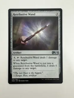 Retributive Wand MTG Magic the Gathering Card NM Near Mint M20 - Image 1