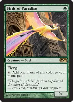 MTG Birds of Paradise, Light Play, English Magic 2011 - Image 1