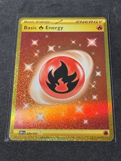 Basic Fire Energy 230/197 Obsidian Flames hyper rare gold pokemon tcg NM - Image 1