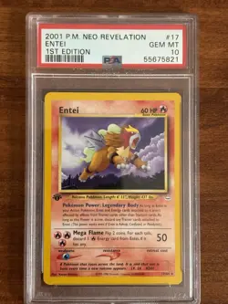2001 P.M. Pokemon Neo Revelation Entei #17 PSA Gem Mint 10 1st Edition Non-Holo - Image 1