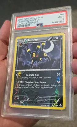 Umbreon 61/108 Dark Explorers Reverse Holo Pokemon 2012 PSA 9 Low pop 37 🌙 - Image 1
