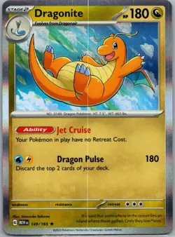 Dragonite 149/165 Rare 151 Pokemon Holo Near Mint - Image 1