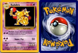 Kadabra 32/102 Uncommon Base Set Unlimited Pokemon Lightly Played - Image 1