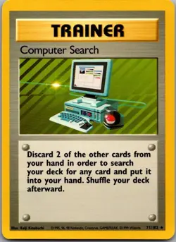 Computer Search 71/102 Rare Base Set Unlimited Pokemon Lightly Played - Image 2