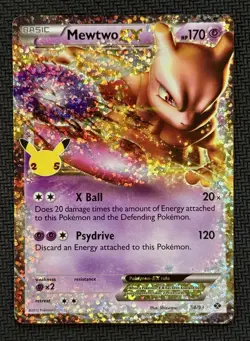 Pokemon Celebrations 25th Anniversary Card Mewtwo EX 54/99 Ultra RARE - Image 1