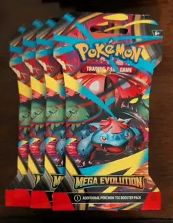 Pokemon Mega Evolution Sleeved Booster Pack Lot Bundle of 16 packs (4x4 Arts) - Image 5