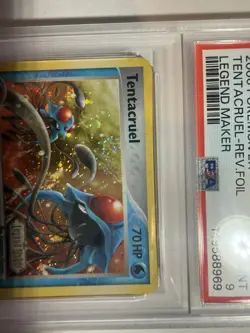 2006 POKEMON EX LEGEND MAKER #45 TENTACRUEL-REVERSE FOIL PSA 9 w SWIRL - Image 3