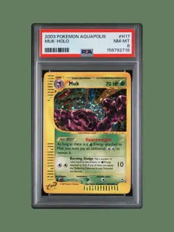 2003 POKEMON AQUAPOLIS #H17 MUK-HOLO PSA 8 NM-MT NEW CERT CLEAN - Image 1