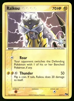 Raikou 3/17 Rare POP Series 2 Pokemon HP - Image 1