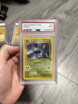 Pokemon 1999 Fossil Golbat #34 PSA 9 - Image 1