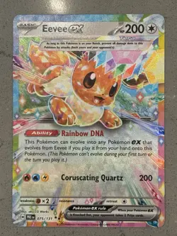 Pokemon TCG Eevee EX 075/131 Prismatic Evolutions Holo Rare Mint Condition - Image 1