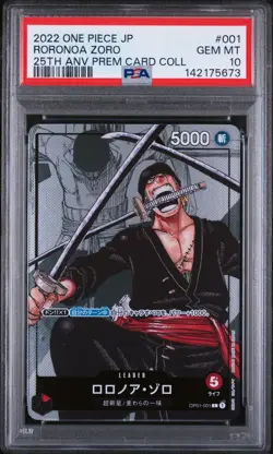 One Piece Roronoa Zoro 001/025 OP01-001 Japanese PSA 10 Gem Mint - Image 1