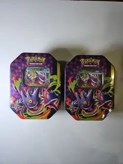 Pokemon TCG Mega Moonlit Tin Mega Gengar ex Lot of 2 Factory Sealed In Hand - Image 1