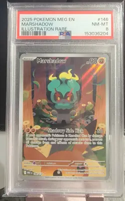 2025 Pokemon TCG Marshadow 146/132 Mega Evolution Illustration Rare PSA NM-MT 8 - Image 1