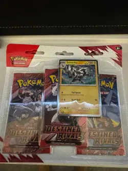 4x Pokemon TCG Destined Rivals Kangaskhan (x1) Zebstrika (x3) Triple Blister - Image 4