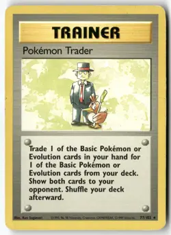Pokemon Trader 77/102 Rare Base Set Unlimited Pokemon MP - Image 1