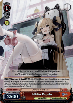 ATTILIO REGOLO AZL/S119-E089S (SR) Azur Lane Vol 2 Weiss Schwarz English Super - Image 1