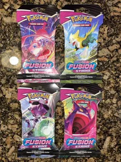 Pokemon Fusion Strike Sealed Sleeved Booster Packs - Full Art Set of 4 - Image 1