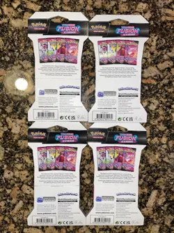 Pokemon Fusion Strike Sealed Sleeved Booster Packs - Full Art Set of 4 - Image 2