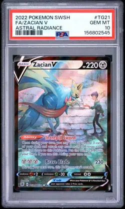 Pokemon Company 2022 Astral Radiance TG Zacian V TG21/TG30 Holo PSA 10 - Image 1