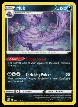 Muk 085/172 Rare Brilliant Stars Pokemon Near Mint - Image 1