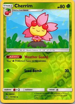 Cherrim Reverse Holo Uncommon SM - Ultra Prism 11/156 NM - Image 1