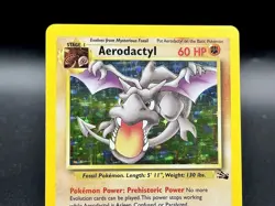 Aerodactyl Holo 1/62 Fossil Set Pokemon Card 1999 WOTC Vintage - Image 2