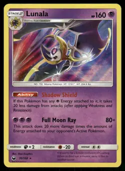 POKEMON LUNALA CELESTIAL STORM 70/168 HOLO HOLO R LP - Image 1