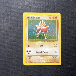 Pokemon TCG Cards Hitmonchan 7/102 Base Set Holo Rare LP - Image 1