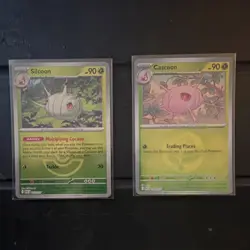 Pokemon TCG Silcoon & Cascoon Cards Set of 2 Grass Type Nintendo 2022 English - Image 1