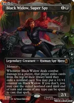 (Preorder) Black Widow, Super Spy (Borderless) EN [MSH - 0347] - NM TCG MTG - Image 1