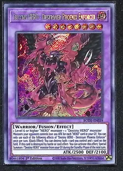 Destiny HERO - Destroyer Phoenix Enforcer BODE-EN039 Secret Rare 1st Ed Yugioh - Image 1