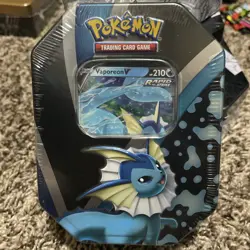 Pokemon Trading Card Game: Vaporeon V Evolutions Tin 2021- 4 Booster Packs 820650809057 - Image 1