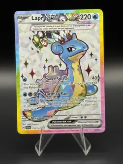 Pokemon TCG Lapras EX Stellar Crown Holo Ultra Rare Card 158/142 NM - Image 1