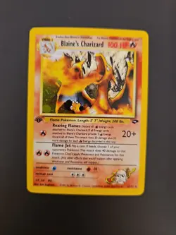 Blaine's Charizard 1st Edition Holo Rare 002/132 Gym Challenge Pokemon Card - Image 3