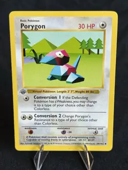 Porygon Base Set, 1st Edition Uncommon Card 39/102 Pokemon TCG - Image 1
