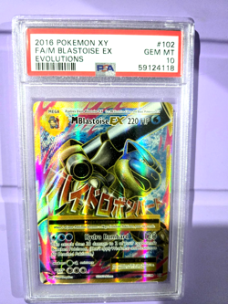 M Blastoise EX 102/108 PSA 10 XY Evolutions Mega Full Art Holo Rare Pokemon Card - Image 1