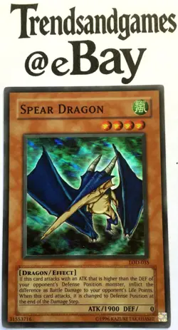 YUGIOH - SPEAR DRAGON - LOD-035 - SUPER RARE - NEAR MINT - LEGACY OF DARKNESS - Image 1