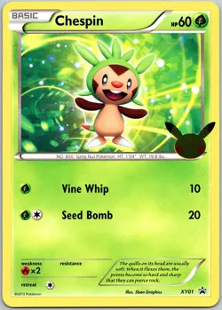 Chespin XY01 First Partner 25th Anniversary Promo Jumbo Pokemon Near Mint - Image 1