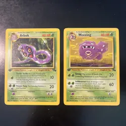 Pokemon TCG 1st Edition Fossil - Arbok (31/62) & Weezing (45/62) - NM/LP - Image 1