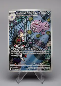 Team Rocket's Weezing 199/182 Illustration Rare Destined Rivals Pokemon NM - Image 1