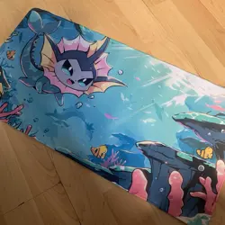 Vaporeon Rubber Playmat Play Mat For Tcg Trading Card Game Games Pokemon Cards - Image 1