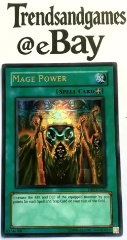 YUGIOH - MAGE POWER - MINT - DB1-EN245 - ULTRA RARE - DARK BEGINNING - ENGLISH - Image 1
